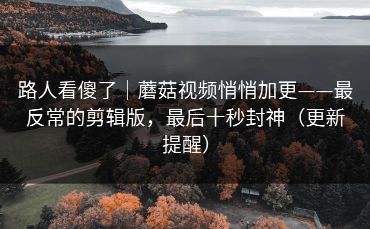 路人看傻了｜蘑菇视频悄悄加更——最反常的剪辑版，最后十秒封神（更新提醒）