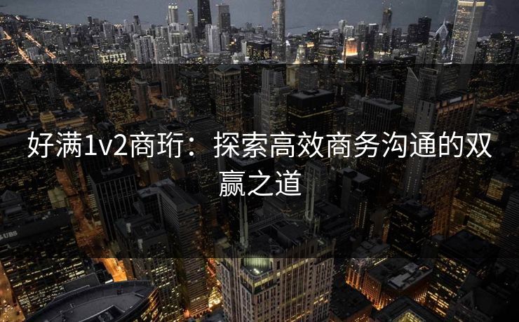 好满1v2商珩：探索高效商务沟通的双赢之道