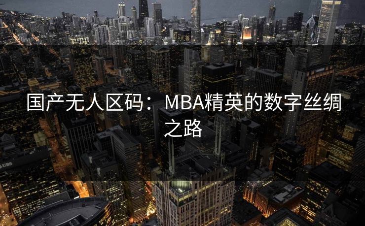 国产无人区码：MBA精英的数字丝绸之路